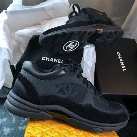 chanel trainers all black.